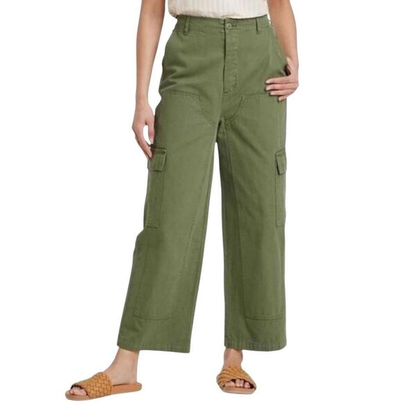 Universal Thread Verde Green Cropped Cargo Pants N0290 - Picture 1 of 11